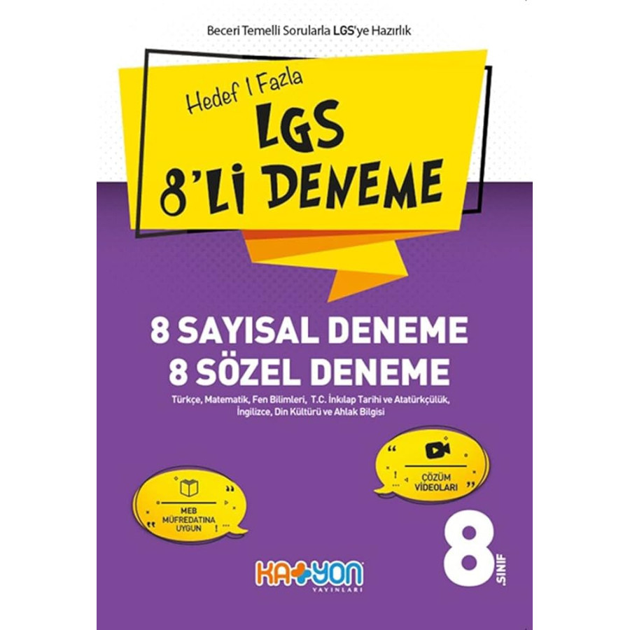 Katyon 8. Sınıf Lgs 8 Li Deneme Sayısal Sözel