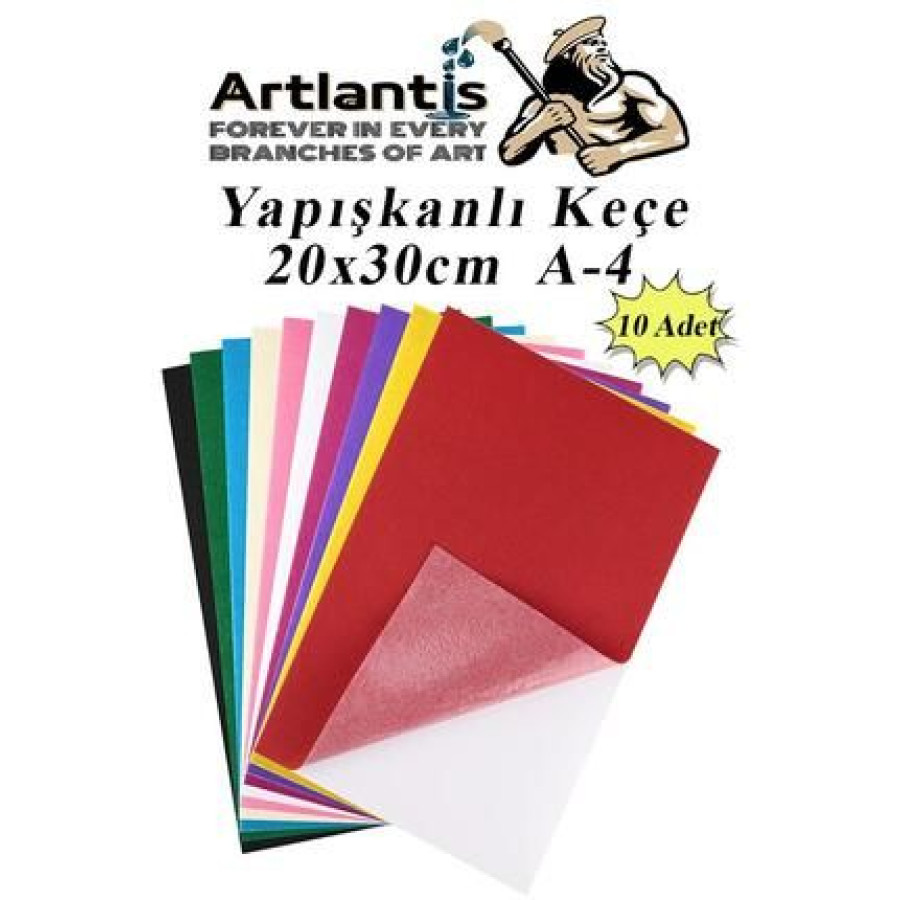 Hobby Craft Lüks Yapışkanlı Keçe 10 Renk A4